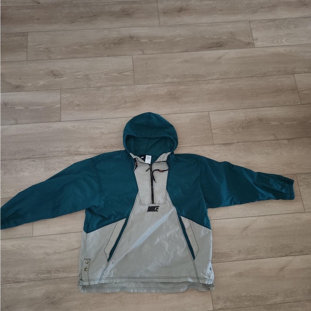 Nike Teal and Gray Hooded Jacket